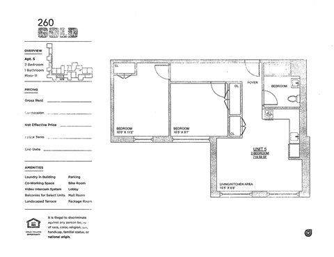 A floor plan for a property at 260 shows the layout of the rooms.